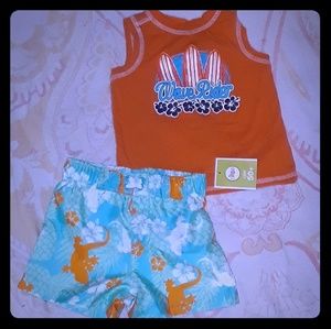 NWT Boy's  Sz. 18 months Swim Trunks and Top